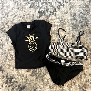 Cat & Jack 3 piece Swimsuit pineapple